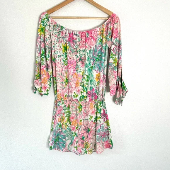 Lilly Pulitzer LANA SKORT OFF SHOULDER ROMPER; Size XS - Picture 5 of 8